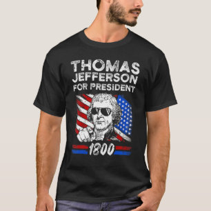 T-shirt Thomas Jefferson Drapeau Américain 4 Juillet