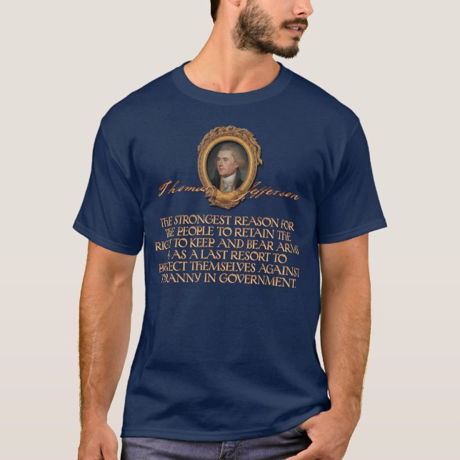 T-shirt Thomas Jefferson : La raison la plus forte de (Devant)
