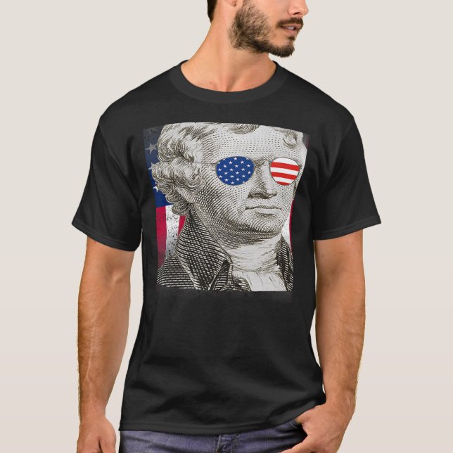 T-shirt Thomas Jefferson Patriotic American Flag 4th of Ju (Devant)