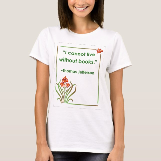 T-shirt Thomas Jefferson sur des livres (Devant)