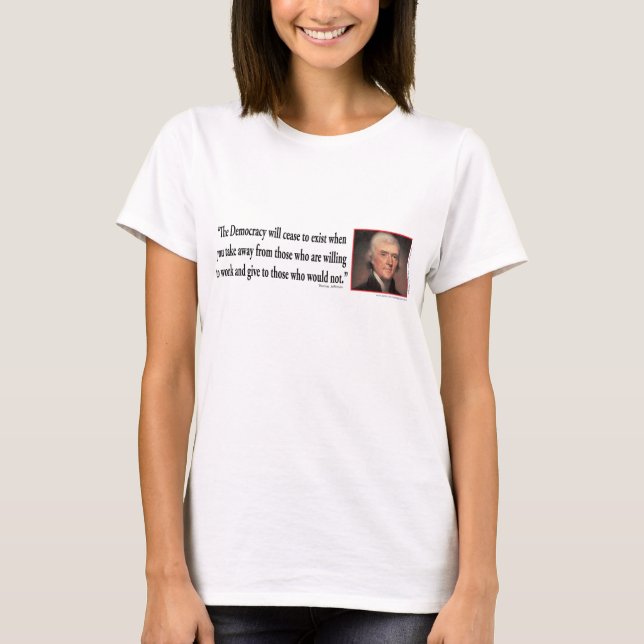 T-shirt Thomas Jefferson sur la démocratie (Devant)