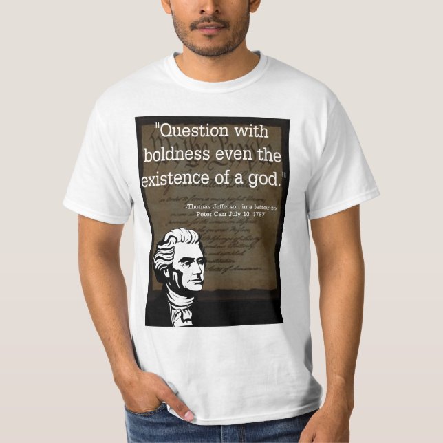 T-shirt Thomas Jefferson sur la religion dans le (Devant)