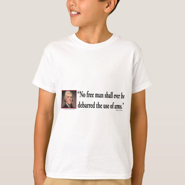 T-shirt Thomas Jefferson sur les droits sur les armes à fe (Devant)