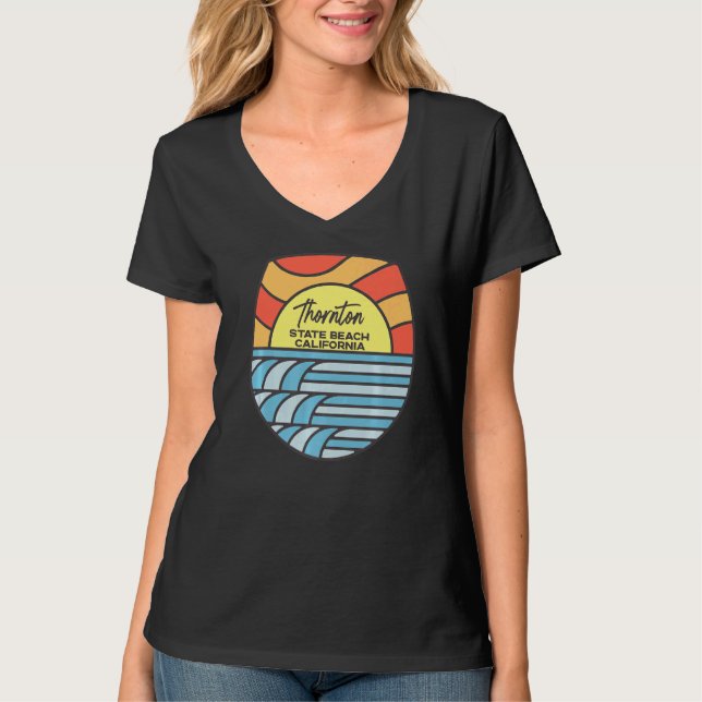 T-shirt Thornton State Beach California Ca Beach Sunset (Devant)