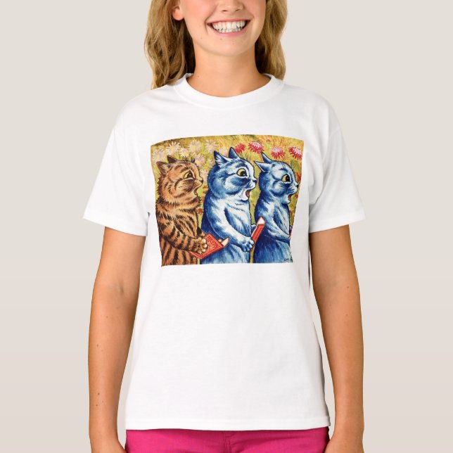 T-shirt Three cats singing by Louis Wain  (Devant)