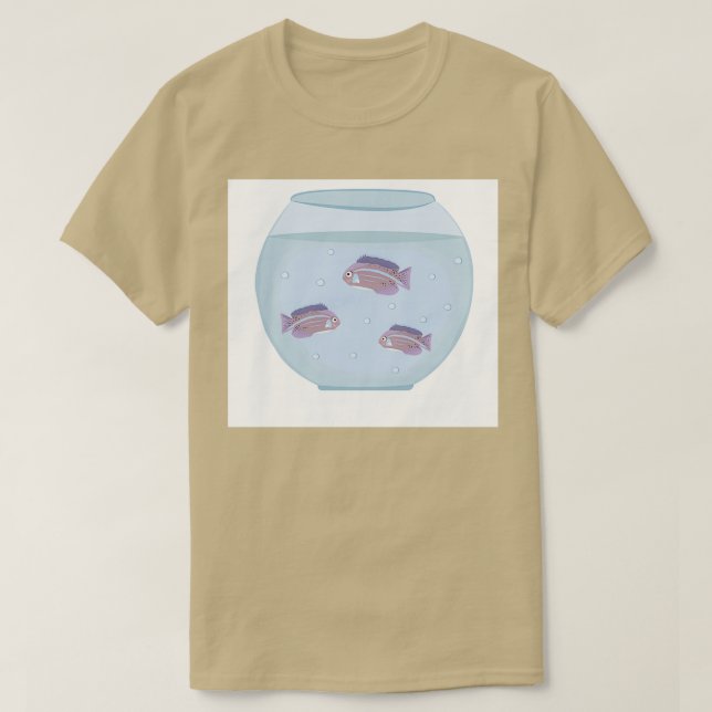 T-shirt Three fish in an aquarium (Design devant)