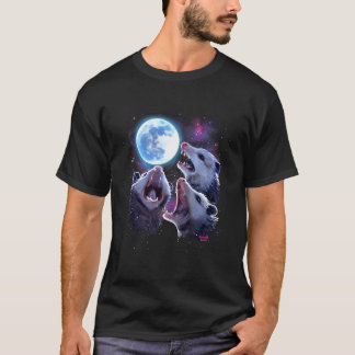 T-shirt Three Opossums Howling At The Moon Pet Possum