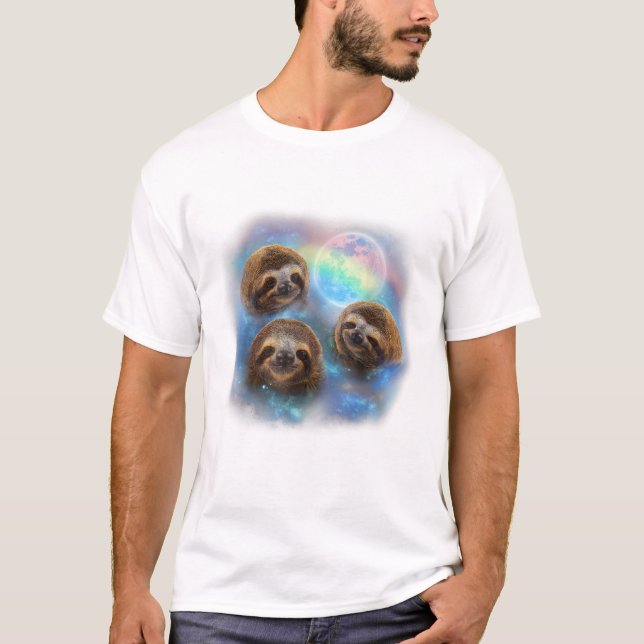 T-shirt Three Sloth and Rainbow (Devant)