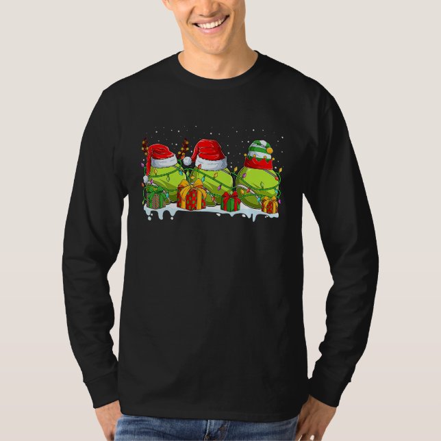 T-shirt Three Tennis Ball Santa ELF Reindeer Christmas Lig (Devant)