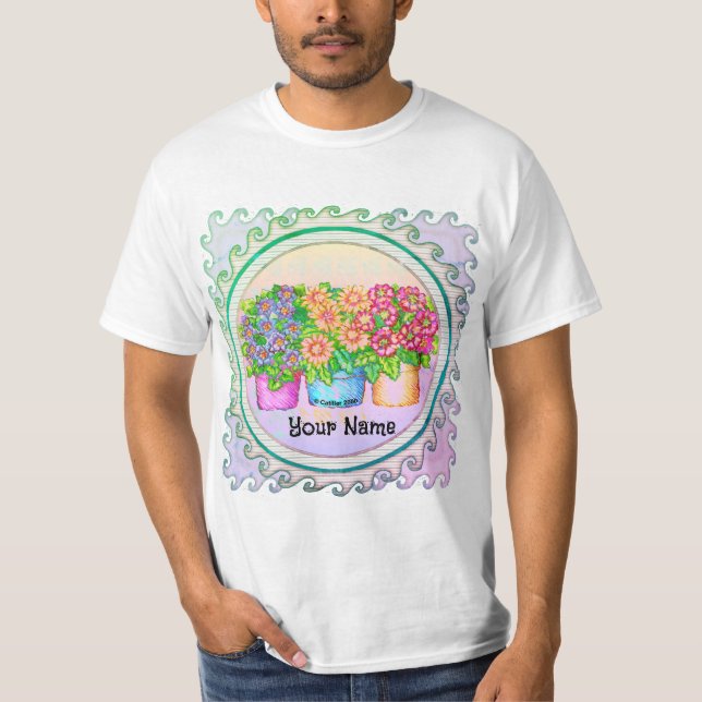 T-shirt Three Vases Flowers (Devant)