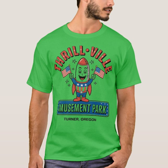 T-shirt Thrillville USA Turner, Oregon Retro années 1980 (Devant)