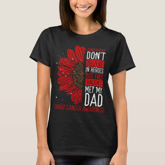 T-shirt Throat Cancer Awareness Ribbon Dad Warrior (Devant)