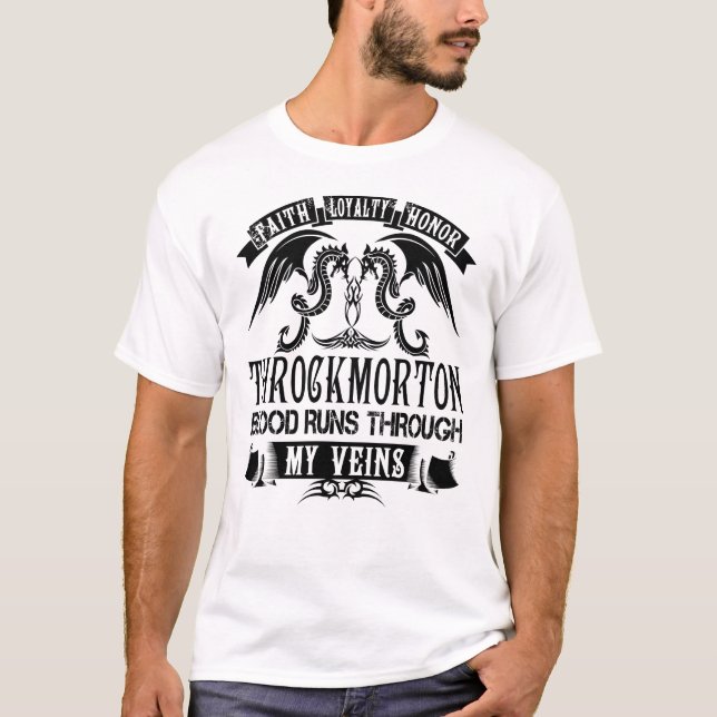 T-shirt THROCKMORTON Le Sang Traverse Mes Veines (Devant)