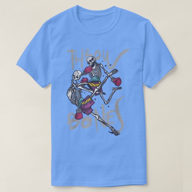 T-shirt Throw Bones Boxer Skeleton Boxer Martial Arts Gif (Design devant)