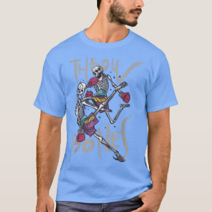 T-shirt Throw Bones Boxer Skeleton Boxer Martial Arts Gif