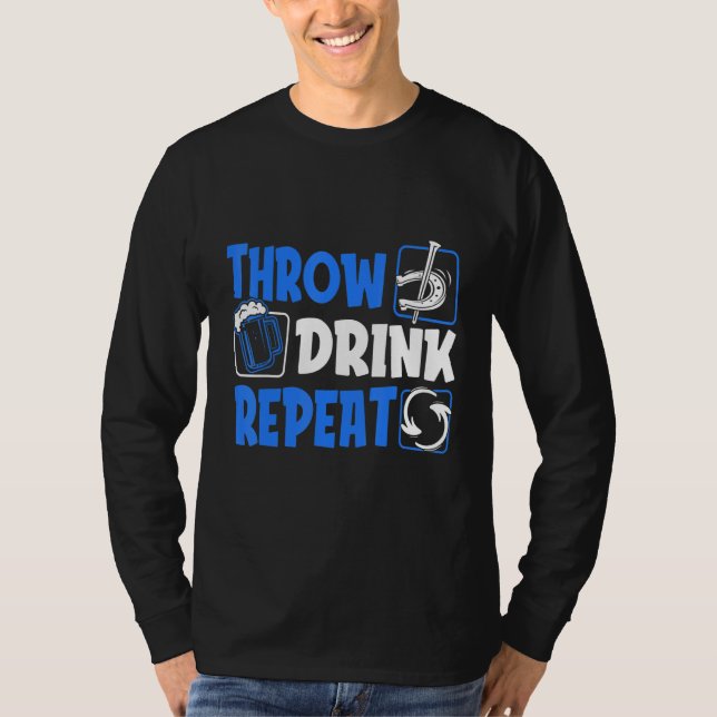 T-shirt Throw Horseshoes Drink Beer Repeat (Devant)