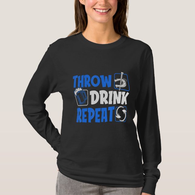 T-shirt Throw Horseshoes Drink Beer Repeat (Devant)