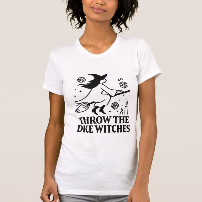T-shirt Throw The Dice Witches Halloween Spooky Gamer (Devant)