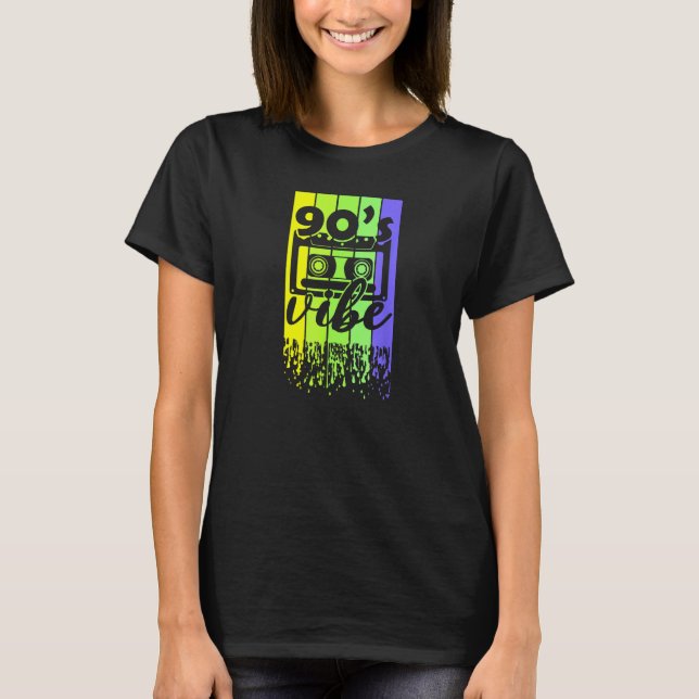 T-shirt Throwback 90s Vibe Retro Cassette Music (Devant)