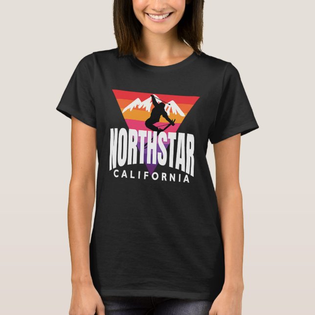 T-shirt Throwback Northstar Skier Northstar California Vin (Devant)