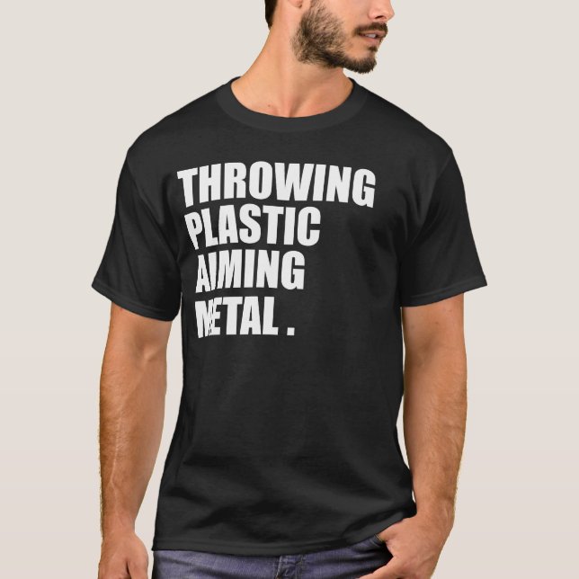 T-shirt Throwing plastic aiming metal funny disc golf (Devant)