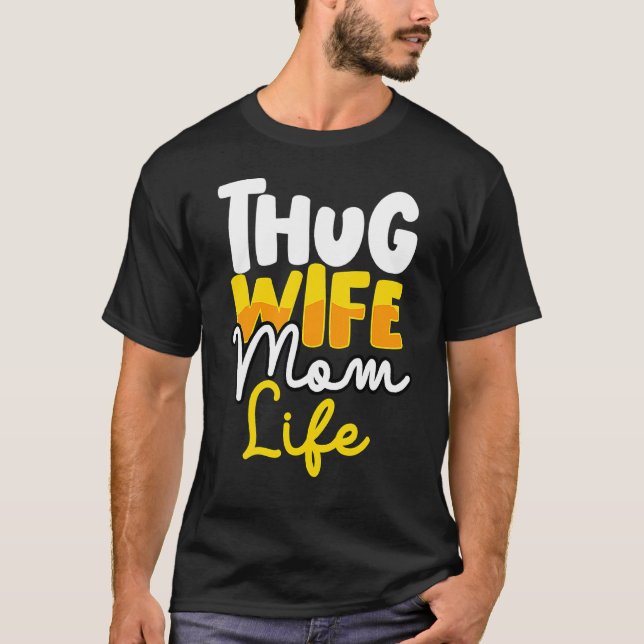 T-shirt Thug Femme Maman Vie Gangsta Mama Fête des Mères Q (Devant)