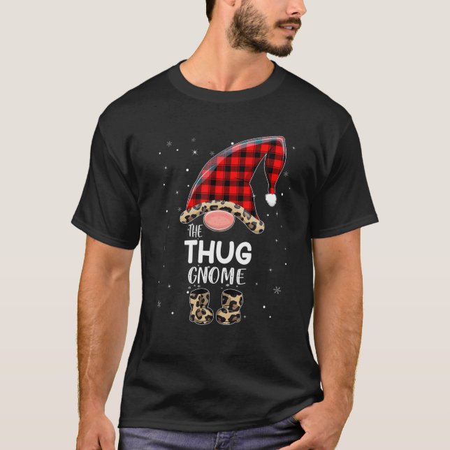 T-shirt Thug Gnome Famille Correspondant Noël Funny Pyjama (Devant)