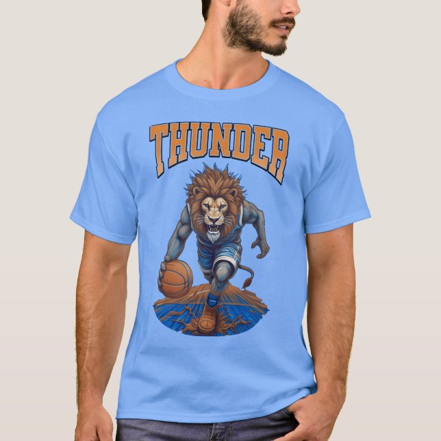 T-shirt thunder hip Lion Hoops Mascot Sports boy boy (Devant)
