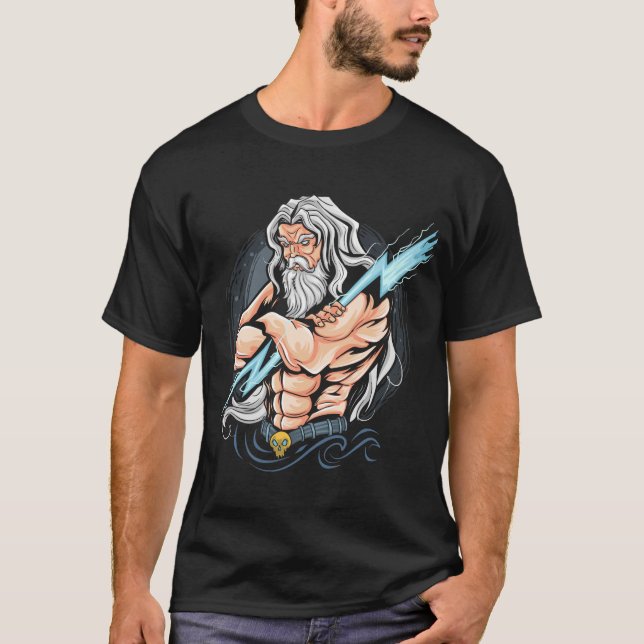 T-shirt thunder zeus god artwork peut utiliser (Devant)