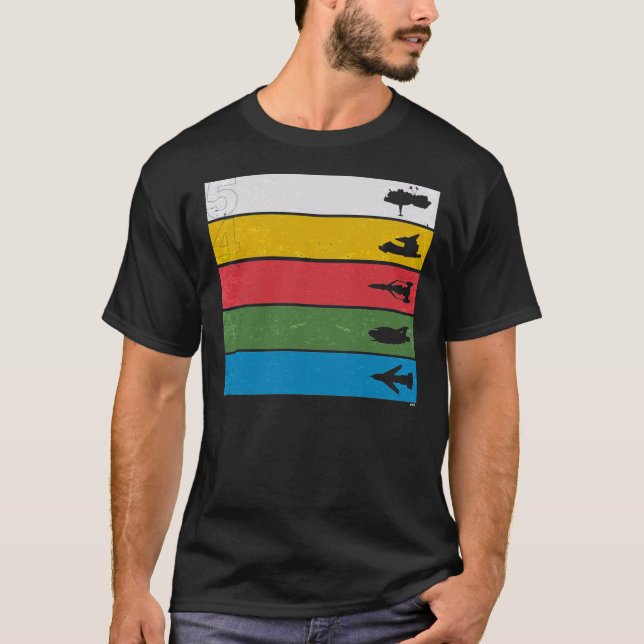 T-shirt Thunderbirds Classic - Birds Silhouettes on Stripe (Devant)
