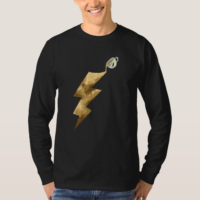 T-shirt Thunderbolt d'alimentation café (Devant)