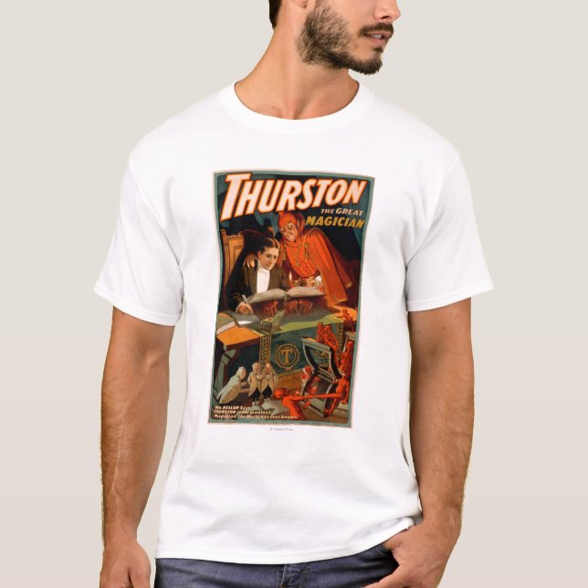 T-shirt Thurston le grand magicien avec la magie de diable (Devant)
