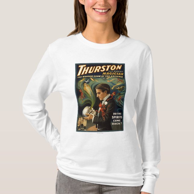 T-shirt Thurston le grand magicien jugeant le crâne (Devant)