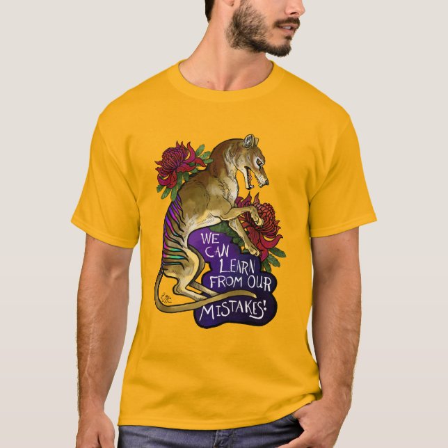 T-shirt Thylacine : nous pouvons apprendre (Devant)