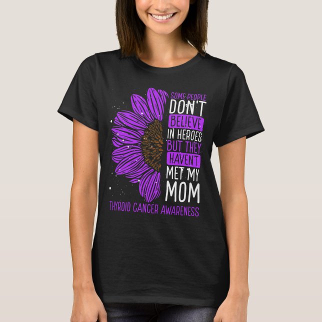 T-shirt Thyroide Cancer Awareness Ribbon Maman Warrior (Devant)