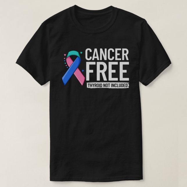 T-shirt Thyroïde Cancer Ribbon Sensibilisation Survivant (Design devant)