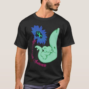 T-shirt Thyroïde Cancer Sensibilisation Tournesol Elephant