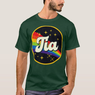 T-shirt Tia Arc En Ciel Dans L'Espace Style Vintage