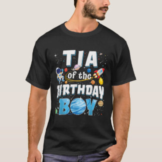 T-shirt Tia de la famille d'astronautes du garçon d'annive