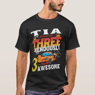 T-shirt Tia De La Voiture De Course De Garçon De Trois Ans