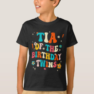 T-shirt Tia des jumeaux d'anniversaire Garçons Filles Fête