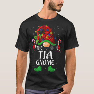 T-shirt Tia Gnome Buffalo Rouge Plaid Matching Famille Chr