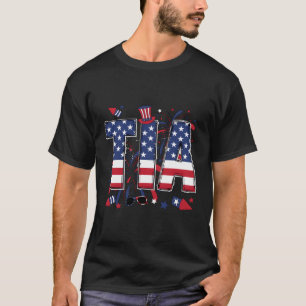 T-shirt Tia Grand-mère du 4 juillet Drapeau américain Tia