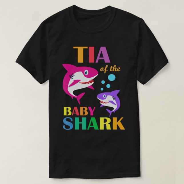 T-shirt Tia Of The Baby Shark Birthday Tia Shark Mother's (Design devant)
