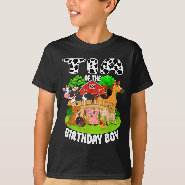 T-shirt Tia Of The Bday Boy Farm Animals Matching Farm The (Devant)