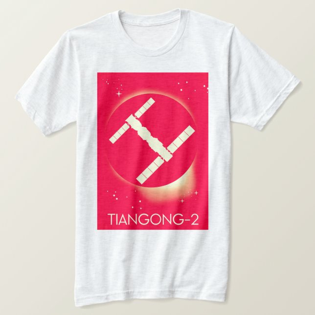 T-shirt Tiangong-2 station spatial chinois art spatial. (Design devant)