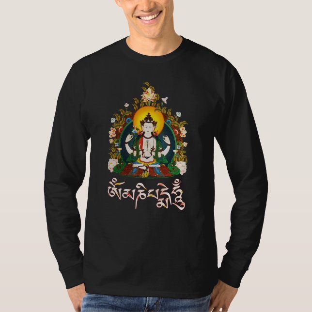T-shirt Tibétain de bourdonnement de Bouddha Amitabha OM (Devant)