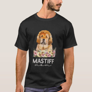 T-shirt Tibétain Mastiff Maman Chien Mama Floral