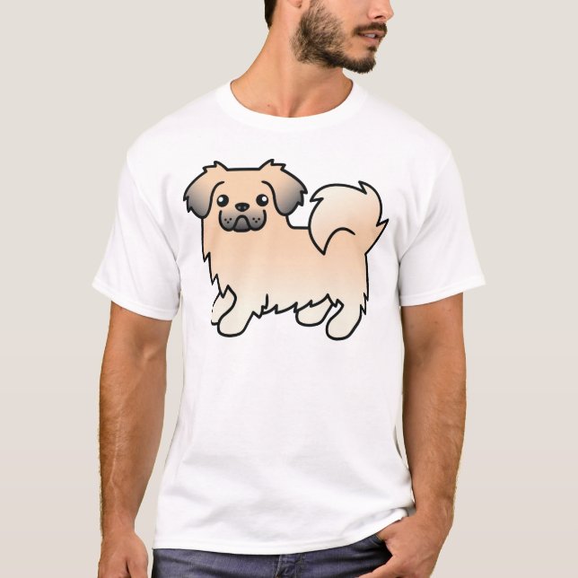 T-shirt Tibétain Spaniel couleur sable crème Chien de dess (Devant)