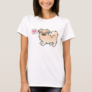 T-shirt Tibétain Spaniel de dessin animé couleur sable crè